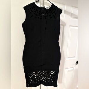 Modcloth Black Laser Cut Grand Gallery Dress